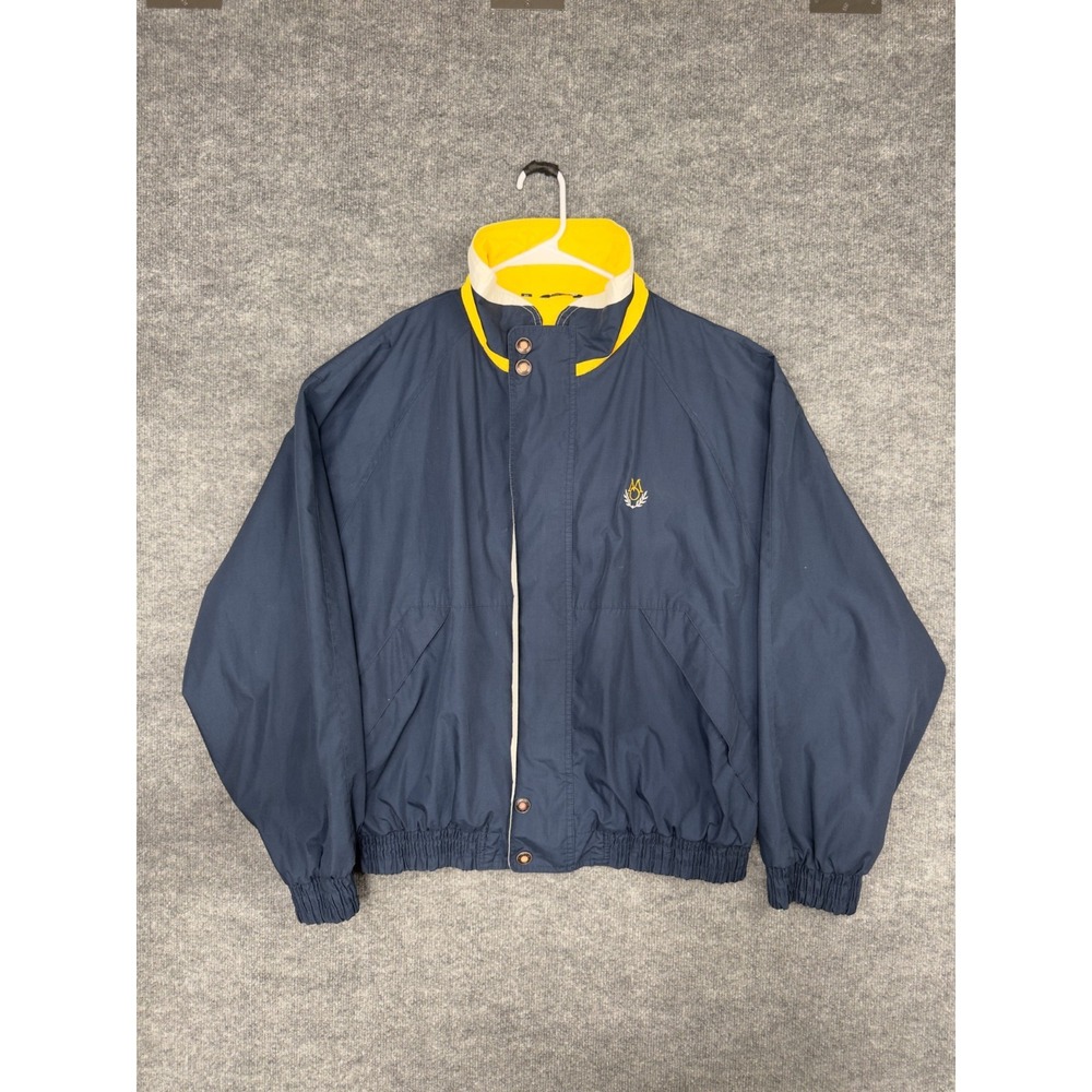 Vintage Members Only Jacket Windbreaker Navy Yellow White Men's Size XL Korea